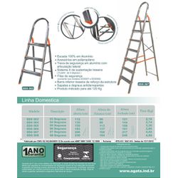 Escada Doméstica Alumínio Soft Ágata - Bignotto Ferramentas