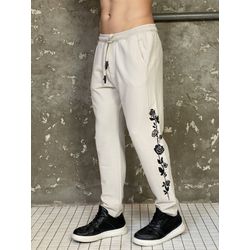 Calça Jogger Masculina Off White com Estampa Flora... - BIOTWO