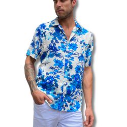 CAMISA CONFORT FLORAL AZUL - 85078.144 - BIOTWO