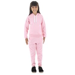 Moletom Canguru Infantil Menina Rosa Claro