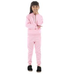 Moletom Canguru Infantil Menina Rosa Claro