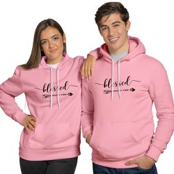 Blusa De Frio Black Beast Moletom Blessed Rosa Claro