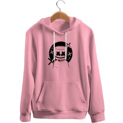 Blusa De Frio Black Beast Moletom Dj Marshmallow Rosa Claro