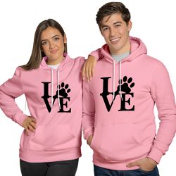 Blusa De Frio Black Beast Moletom Love Dog Rosa Claro