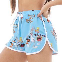 Shorts Feminino Praia Looney Tunes Black Beast