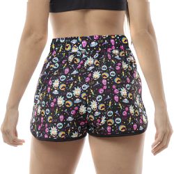 Shorts Feminino Praia Rick And Morty Black Beast