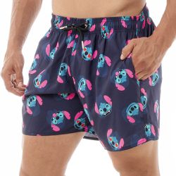 Shorts Masculino Praia Stitch Black Beast