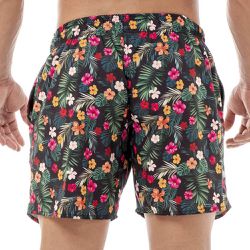 Shorts Masculino Praia Floral Color Black Beast