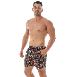 Shorts Masculino Praia Floral Color Black Beast