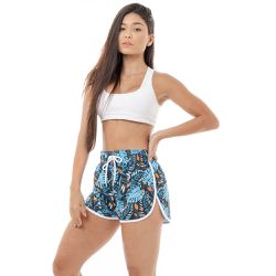 Shorts Feminino Praia Florido Black Beast