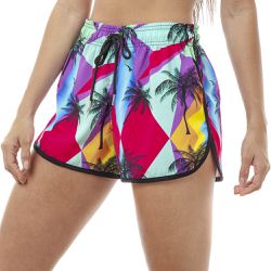 Shorts Feminino Praia Hawaii Black Beast