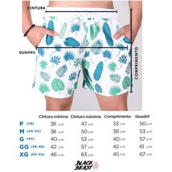 Shorts Masculino Praia Jogo Play Black Beast