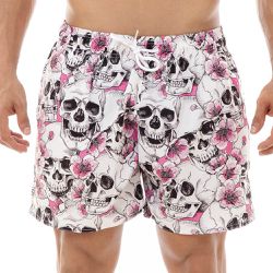 Shorts Masculino Praia Caveira Tropical Black Beast