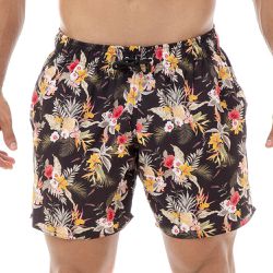 Shorts Masculino Praia Floral Black Beast