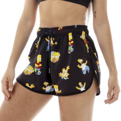 Shorts Feminino Simpsons Preto Black Beast