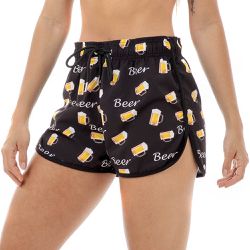 Shorts Feminino Praia Beer Black Beast