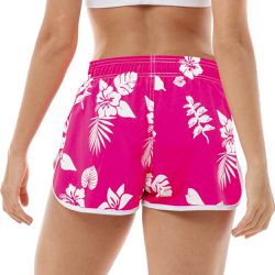 Shorts Feminino Praia Florido Rosa Black Beast