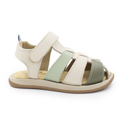 Sandália Infantil Masculina Rick - Off White/verde claro