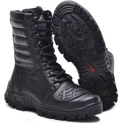 Coturno Tático Bota Militar Semi-impermeável Moto Bmbrasil 5168/16 Preto