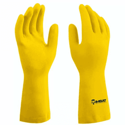 LUVA LATEX G 32CM AMARELO C/ FORRO IMBAT - Bond Tintas