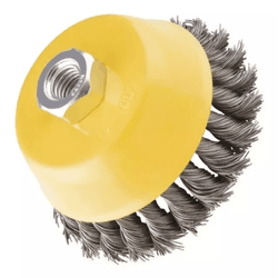 Escova Copo Aço Entrançado 4' 100MM Amarelo M14 Lo... - Bond Tintas