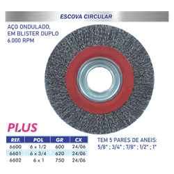 Escova Circular Aço Ondulado 6x1/2