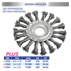 Escova circular aço entrançado 4,5X1/2 60/6 - Lotu... - Bond Tintas