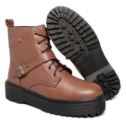 Coturno Feminino Moda Blogueira Plataforma Em Cour... - LOJA BOOTSLAND