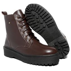 Coturno Feminino Moda Blogueira C/ Ziper Plataform... - LOJA BOOTSLAND