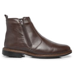 Botina Masculina C/ Ziper Em Couro Confort Anatômi... - LOJA BOOTSLAND