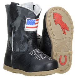 Baby Texana De Couro Legítimo Cor Preto Camuflado ... - BOTAS MANGALARGA