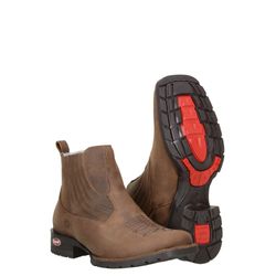 Botina Texana Masculina Em Couro Crazy h Tabaco - ... - BOTAS MANGALARGA