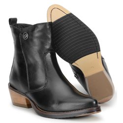 Bota Cano Curto Feminina Em Couro - 2001-preto - BOTAS MANGALARGA