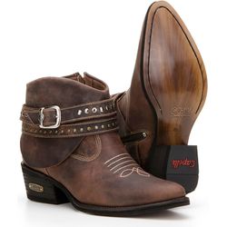 Bota Country Texana Feminina Com Fivelas - 3106-ca... - BOTAS MANGALARGA