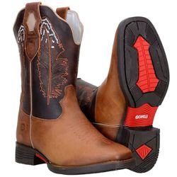 Texana Made In Roça Com Bordado Couro Cor Castor C... - BOTAS MANGALARGA