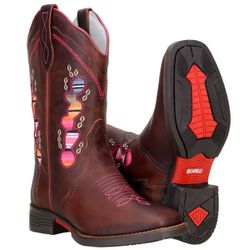 Texana Do Campo Feminina Colors Pink Em Couro Hava... - BOTAS MANGALARGA