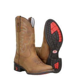 Texana Country Masculina Couro Crazy Horse Castor ... - BOTAS MANGALARGA