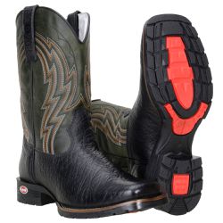 Bota Texana Masculina Estilo Americano de Bico Qua... - BOTAS MANGALARGA