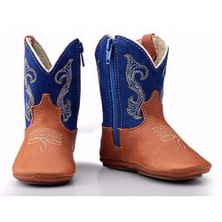  Bota Country Baby Em Couro Cor Azul Bota Country ... - BOTAS MANGALARGA