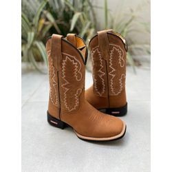 Bota Texana em Couro Bege - BTMRaiz - Botas Texanas Fabi