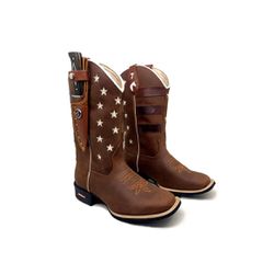 Bota Texana em Couro Com suporte 2 em 1 Americana ... - Botas Texanas Fabi