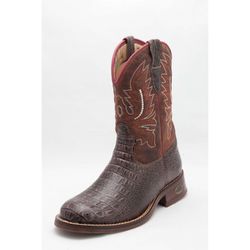 Bota Texana Jacaré Café Dubai / Fossil Café Com Vi... - BOTINAS OLIVEIRA