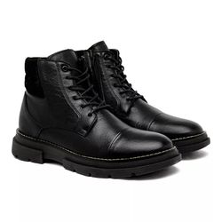 Bota Masculina Coturno BX66 em Couro - Preto - BX6... - Box66 Footwear 