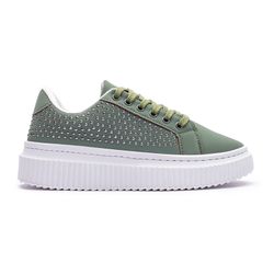 Tênis Feminino Flat Form Casual Confortável Strass... - Box66 Footwear 