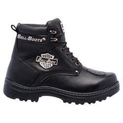 Bota Coturno Motociclista Couro Legitimo Cano Baix... - Box66 Footwear Calçados