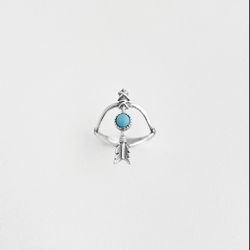 Anel flecha turquesa prata 925 - AN557 - BRAGHETTO