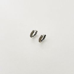 Brinco argola média marcassitas prata 925 - B605 - BRAGHETTO