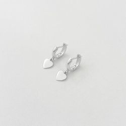 Brinco argolinha coração liso pendurado prata 925 ... - BRAGHETTO