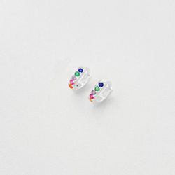 Brinco argolinha pequena colorida cartilagem prata... - BRAGHETTO