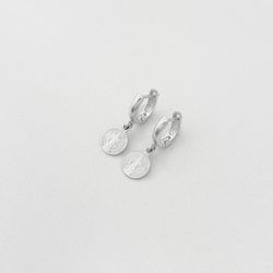 Brinco argolinha pingente São Bento prata 925 - B5... - BRAGHETTO